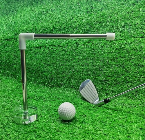 Retractable Golf Swing Trainer, Golf Swing Practice Auxiliary Exercise Device ,Suitable For Beginners,Indoor And Outdoor Adjustable Height, Swing Posture Training Aid for Distance and Accuracy,