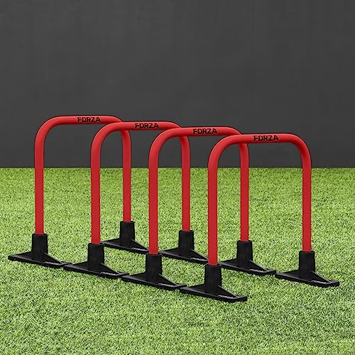 FORZA Pro Soccer Passing Arcs | Set of 4 Elite-Level Soccer Targets to Enhance Passing Techniques & Accuracy - Optional Carry Bag & Bases - color: Red, size: With Bases