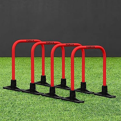 FORZA Pro Soccer Passing Arcs | Set of 4 Elite-Level Soccer Targets to Enhance Passing Techniques & Accuracy - Optional Carry Bag & Bases - color: Red, size: With Bases