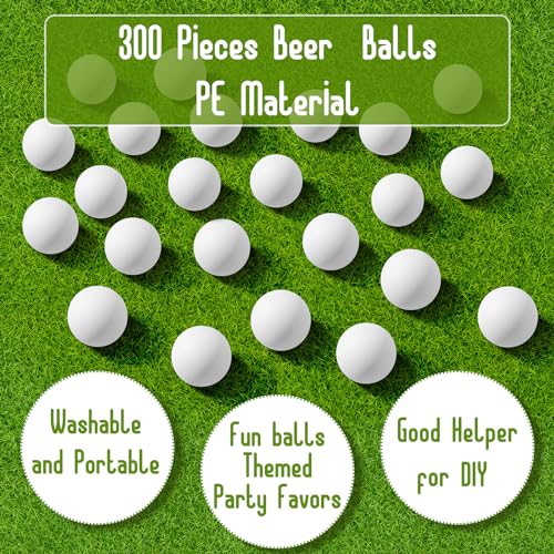 BBTO 300 Pcs 40 mm White Bulk Table Tennis Balls for Christmas Party Supplies Indoor Outdoor Games Entertainment Arts Crafts Activities