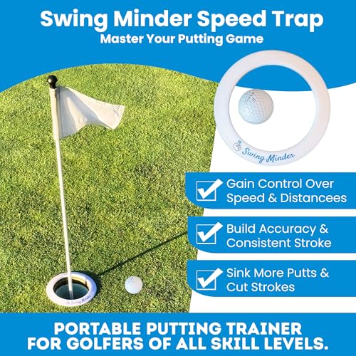 Swing Minder Speed Trap Putting Ring – Precision Golf Putting Disc for Indoor & Outdoor Golf Putting Practice – Standard 4.25” Golf Putting Rings as Putting Target for Golfers