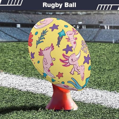SYtrade Recreational Football Game Footballs PU Composite Leather Footballs for Training Indoor Outdoor - color: Axolotl Starfish Yellow