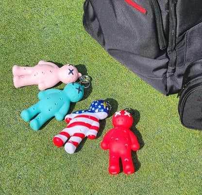 Ball Tee Holder | Novelty Keychain Accessory for Bag | Gifts for Men | Fits 3 1/4, 2 3/4, 1 1/2 Tees - color: Supreme Red