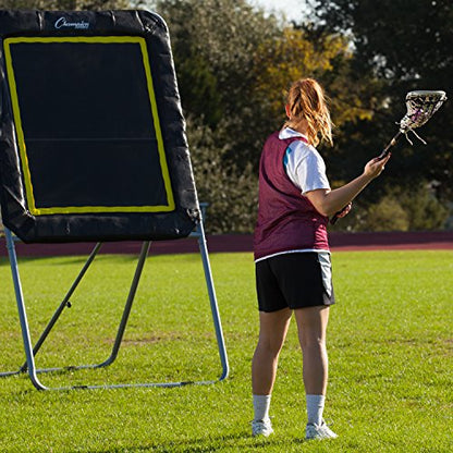 Champion Sports Deluxe Lacrosse Target: Ball Return Bounce Back Net Set for Professional, College and Grade School Training & Drills - style: Deluxe Rebounder (3' x 4')