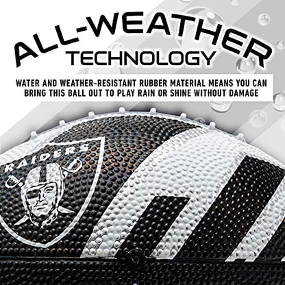 Franklin Sports NFL Team Footballs - Rubber Youth Mini Balls for All Teams - Kids 8.5" Football + Air Pump Sets - Official NFL Licensed - style: Las Vegas Raiders