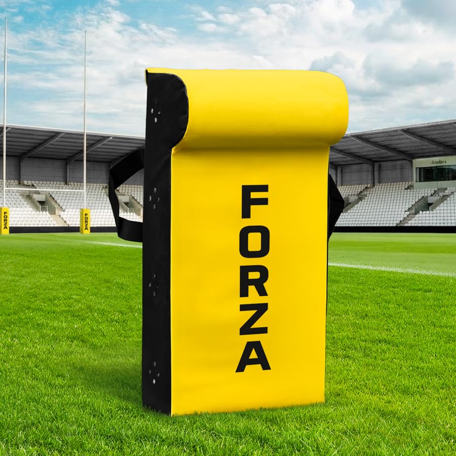 FORZA Rugby Tackle Shield with Top Wedge – High Density Foam Rugby Tackle Pad with 615gsm Waterproof Cover – Contact Training Shield for Rucking, Tackling & Footwork Drills