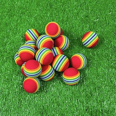 20PCS Golf Practice Balls, EVA Lightweight Sponge Balls for Indoor/Outdoor Golf Training,Adult Golfer Assistive Tools - color: Rainbow