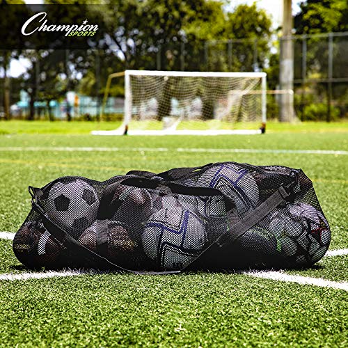 Champion Sports Mesh Duffle Bag – Oversized Breathable Gear Bag with Zipper & Shoulder Strap for Sports, Gym & Travel