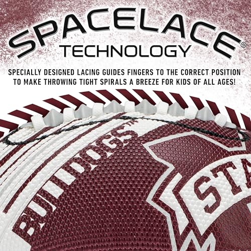 Franklin Sports NCAA Football - Youth Mini Football - 8.5" SPACELACE Easy Grip Texture - Perfect for Kids