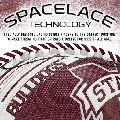 Franklin Sports NCAA Football - Youth Mini Football - 8.5" SPACELACE Easy Grip Texture - Perfect for Kids