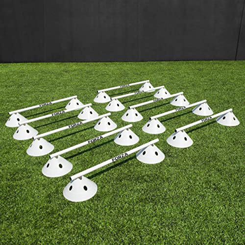 FORZA Cone & Hurdle Training Sets | Improve Your Speed & Agility Skills - Available in 3 Styles and 8 Colors - color: White, style: Super Cone