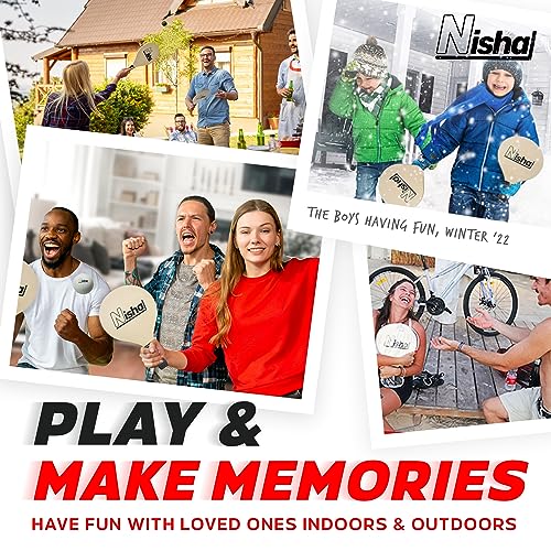 Nisha - Paddle Ball Set, Complete Set with 2 Pro Balls, 2 Rackets and Paddle Grips, Interactive Indoor, Outdoor and Beach Game, Comes in a Durable Plastic Case