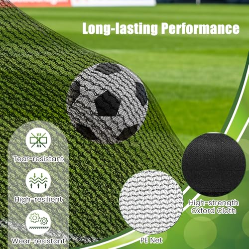 GYMAX Soccer Goal, Foldable Portable Soccer Training Net with Metal Frame, Ground Stakes, Easy Setup for Backyard Team Practice Play - style: S (3.3ft x 1.6ft)