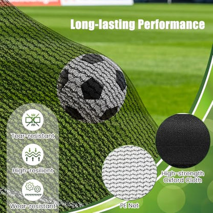 GYMAX Soccer Goal, Foldable Portable Soccer Training Net with Metal Frame, Ground Stakes, Easy Setup for Backyard Team Practice Play - style: S (3.3ft x 1.6ft)