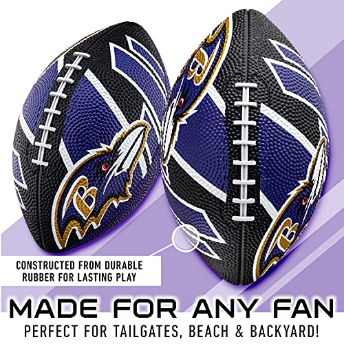 Franklin Sports NFL Team Footballs - Rubber Youth Mini Balls for All Teams - Kids 8.5" Football + Air Pump Sets - Official NFL Licensed - style: Baltimore Ravens