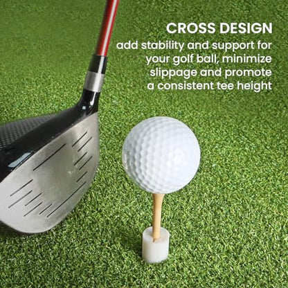 FINGER TEN Golf Rubber Tee Driving Range Value 5 Pack for Indoor Outdoor Practice Mat, Tee Adaptor Size 1.5’’ 2.0’’White Black Tee Holder Set for Hitting Mats - style: Raw White 5 Pack All 2.0''