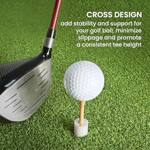 FINGER TEN Golf Rubber Tee Driving Range Value 5 Pack for Indoor Outdoor Practice Mat, Tee Adaptor Size 1.5’’ 2.0’’White Black Tee Holder Set for Hitting Mats - style: Pure White 5 Pack All 1.5''