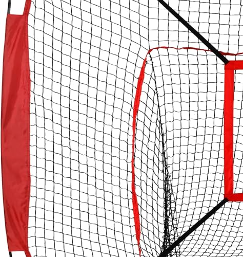 7x7ft Baseball Softball Practice Net, Portable Baseball Training Net w/Carrying Bag, Strike Zone Target for Batting Catching Pitching Hitting, for All Skill Levels - style: Baseball Net with Strike Zone