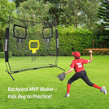 Zonlolo 6x6ft Football Training Net, Football Throwing Net with 3 Target Pockets, Portable QB Throwing Practice Equipment with Small Carry Bag,Most Suitable for Kids - color: Black