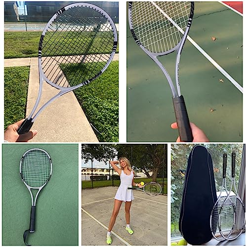 UUBEMM Tennis Rackets 2 Players Recreational for Adult,Lightweight Tennis Racquets for Beginner Student Training,Tennis Racket Set with Carrying Cover Bag,Grip Tapes,Tennis Balls