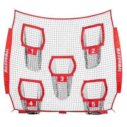 BaseGoal Football Replacement Net(NET ONLY),Heavy Duty Knotless for Football Throwing Training, Improve QB Throwing Accuracy - color: Red, style: 7Ft x7Ft