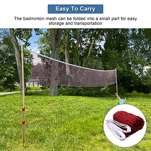 Badminton Net, Foldable Polypropylene 21ft Wide for Backyards Parks Beach Lawn, Outdoor Indoor Volleyball Badminton Tennis Replacement Net