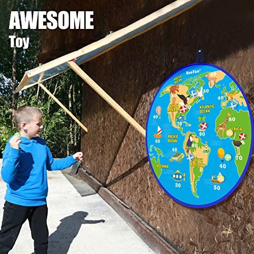 BooTaa 29" Large Dart Board for Kids, Kids Dart Board with Sticky Balls, Boys Toys, Indoor/Sport Outdoor Fun Party Play Game Toys, Birthday Gifts for 3 4 5 6 7 8 9 10 11 12 Year Old Boys Girls - style: Earth America