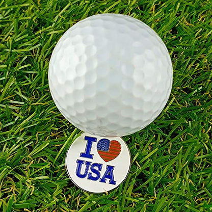 Golf Ball Markers with Hat Clips Value Sets for Men Women Golfer, Removable Attaches Easily to Golf Cap Premium Gifts - color: Composited 01