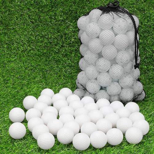 Coopay 60/120/240 Pack Practice Golf Balls, 42mm Plastic Golf Training Balls with a Drawstring Bag Hollow Sports Limited Flight for Swing Practice Driving Range Backyard Home - color: White, style: 240 Pack