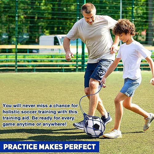 TOBWOLF Football Kick Trainer, Soccer Return Trainer Net Fits Ball Size 3, 4, 5, Hands-Free Soccer Kick Throw Training Aid