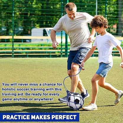 TOBWOLF Football Kick Trainer, Soccer Return Trainer Net Fits Ball Size 3, 4, 5, Hands-Free Soccer Kick Throw Training Aid