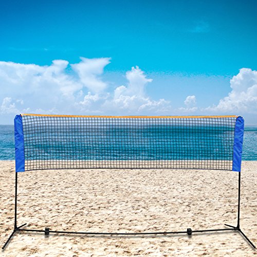 F2C Height Adjustable Portable Tennis Net, Badminton Net for Kids' Volleyball,Soccer Tennis,Pickleball, W/Steel Frame & Carrying Bag Indoor Outdoor Court Bench Backyard Driveway Gym,10FTX 5FT