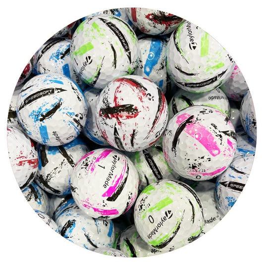 LostGolfBalls - Recycled & Used SpeedSoft Ink Golf Balls for Taylormade, Mint Condition, AAAAA Quality, Speed Soft Ink, Blue, Green, Red, Pink Mix