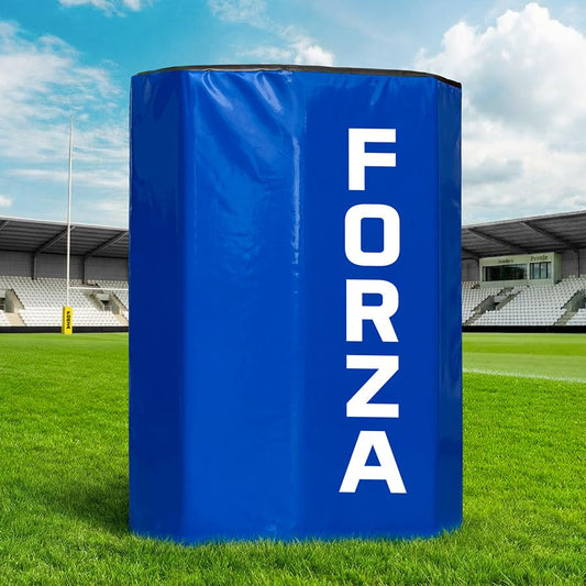 FORZA Rugby Wrap Around Shield – Rugby Rucking & Mauling Training Pad with Heavy Duty PVC Cover, High Density Foam Core & Reinforced Carry Straps – 35.5in x 27in x 12in – 4 Colors - color: Blue