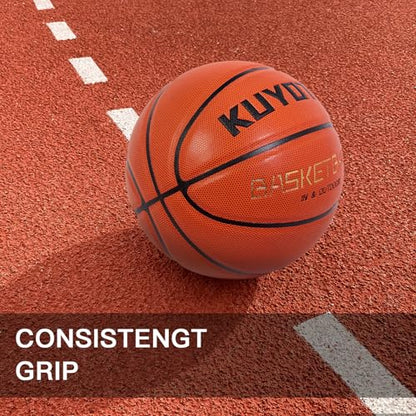 KUYOTQ Kids Toddler Youth Adult Size (3~7) Basketball Thickened Rubber or Leather Small Mini Basketball Soft Touch in & Outdoor Wear Resistant Basketball for Boys Girls Basketball Gifts (Deflated)