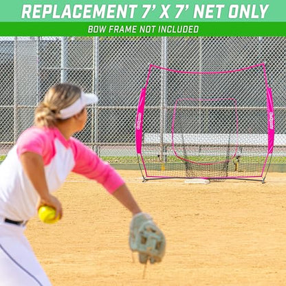 GoSports Replacement 7 x 7 ft Baseball Net - NET ONLY - Frame NOT Included - Choose Your Color - color: Pink
