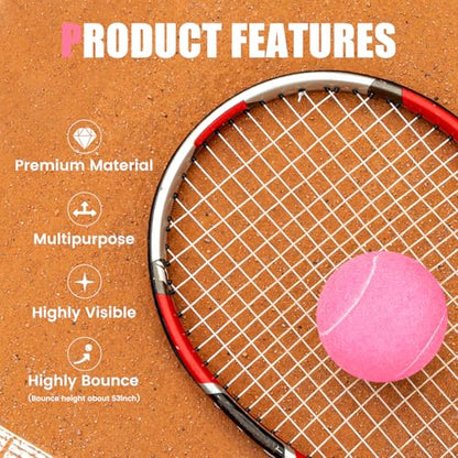 30/40 Pack Training Tennis Balls, Pet Dog Playing Balls, Practice Tennis Balls with Mesh Bag for Transport and Beginner Training - color: Pink-40Pack