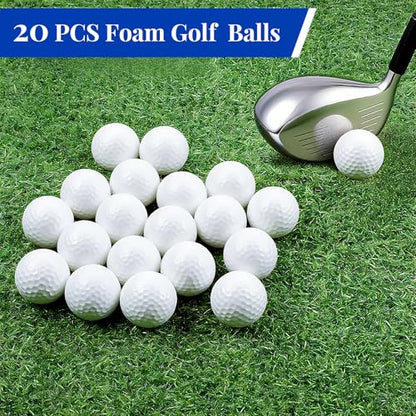 20 Pack Practice Golf Balls,41mm Foam Golf Balls,Limited Flight Design with Realistic Feel Durability,Perfect for Indoor or Outdoor Golf Training,Backyard Drills