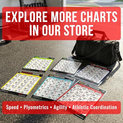Guided Coaching Agility Ladder Drills Training System - Structured Speed & Footwork Charts with Built-in Progressions - style: Compact Double-Sided (8.5x11)