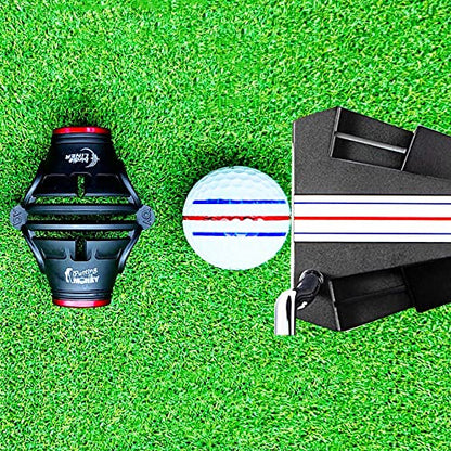 BIRDIE79 360-Degree Golf Ball Marker Alignment Tool Kit with 3-Color Pens and Gift Box.