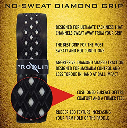 No-Sweat Diamond Grip for Pickleball Paddles, Tennis, Racquetball - color: White w/ White Underlay, size: 1-Pack