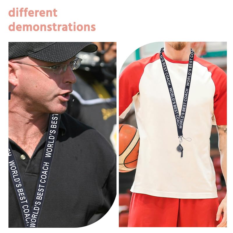 Sisadodo Best Coach Whistle with Lanyard Basketball Football Referee Coach Teacher Appreciation Gifts Lifeguard Whistle - color: black-basketball