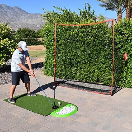 GoSports All-Weather Golf Ball Trays with 70 Ball Capacity - Black or Green - Compatible with All Hitting Mats - color: Green