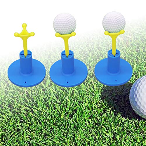 Golf Rubber Tee Holder Set for Golf Driving Range Tee Practice Tool Pack of 3 - color: Blue