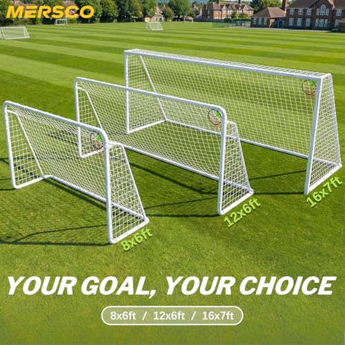 8x6, 12x6, 16x7 FT Soccer Goal for Backyard, Metal Soccer Goals with PE Soccer Net, Target Net & Training Cones, Rust-Proof Reinforced Frame, Outdoor Soccer Net for Kids, Youth Training or Team Game - size: 12x6 ft