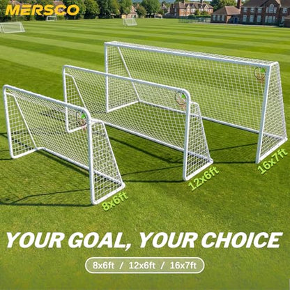 8x6, 12x6, 16x7 FT Soccer Goal for Backyard, Metal Soccer Goals with PE Soccer Net, Target Net & Training Cones, Rust-Proof Reinforced Frame, Outdoor Soccer Net for Kids, Youth Training or Team Game - size: 12x6 ft