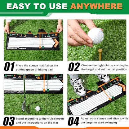 WinnerWhy Golf Training Mat Practice Swing Mat Practice Equipment for Beginner Posture Assistance Entry Level Golf Stance Corrector Indoor Outdoor