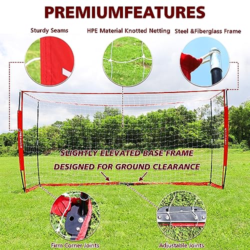 Storgem Soccer Goal,Soccer Net,Soccer Goals for Backyard,with Bow Frame,Collapsible Metal Base and 15 Training Cones - style: 12x6Ft