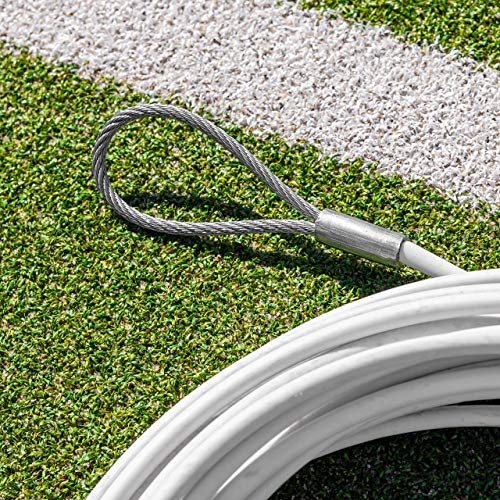 Vermont Tennis Net Headline Wire Cable [33ft or 42ft] | PVC Coated Steel Wire – All Tennis Posts - color: Double Loop, size: 33ft (Singles)
