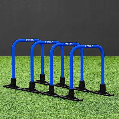 FORZA Pro Soccer Passing Arcs | Set of 4 Elite-Level Soccer Targets to Enhance Passing Techniques & Accuracy - Optional Carry Bag & Bases - color: Electric Blue, size: With Bases